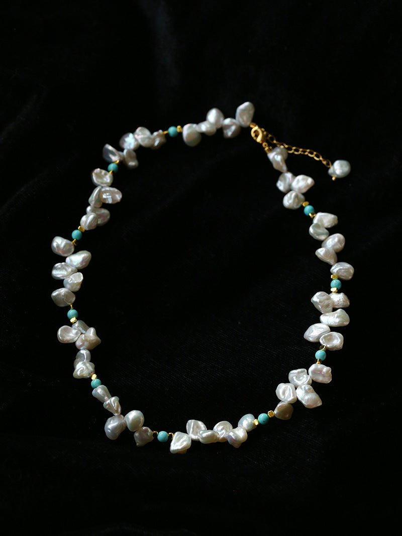 Baroque Pearl & Turquoise Necklace - floysun