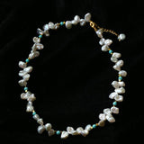 Baroque Pearl & Turquoise Necklace - floysun