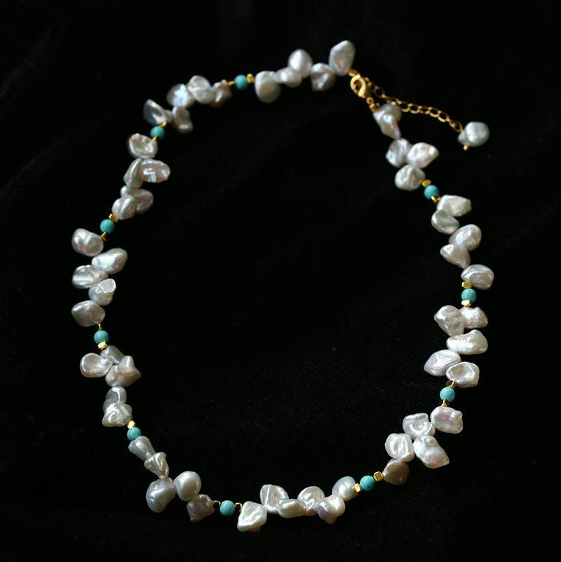 Baroque Pearl & Turquoise Necklace - floysun