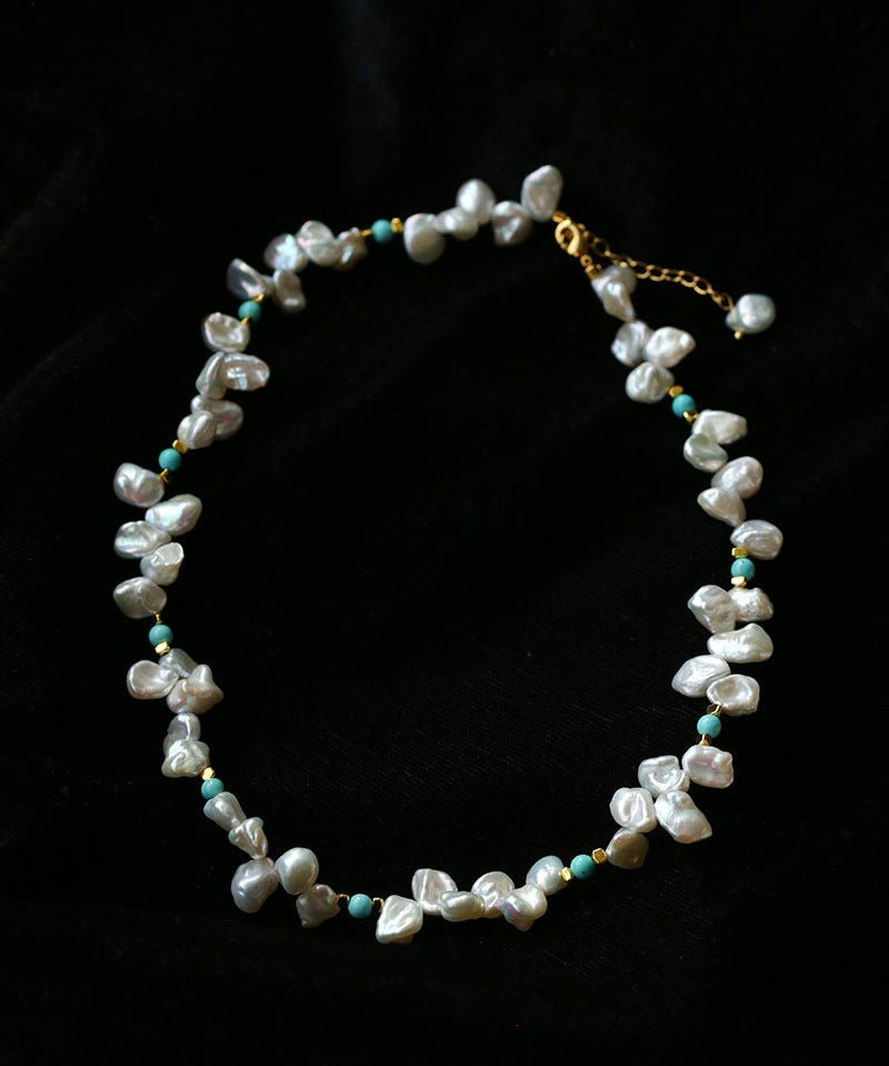 Baroque Pearl & Turquoise Necklace - floysun