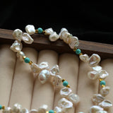 Baroque Pearl & Turquoise Necklace - floysun