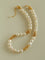 Baroque Pearl Twisted Metal Chain Necklace - Short - floysun