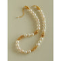 Baroque Pearl Twisted Metal Chain Necklace - Short - floysun