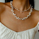 Baroque & Petal Pearl Long Necklace - floysun