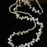 Baroque & Petal Pearl Long Necklace - floysun