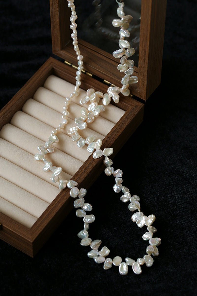 Baroque & Petal Pearl Long Necklace - floysun