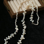 Baroque & Petal Pearl Long Necklace - floysun
