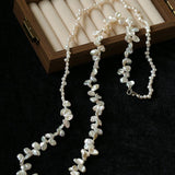 Baroque & Petal Pearl Long Necklace - floysun