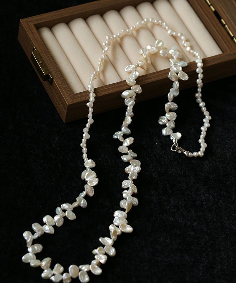 Baroque & Petal Pearl Long Necklace - floysun