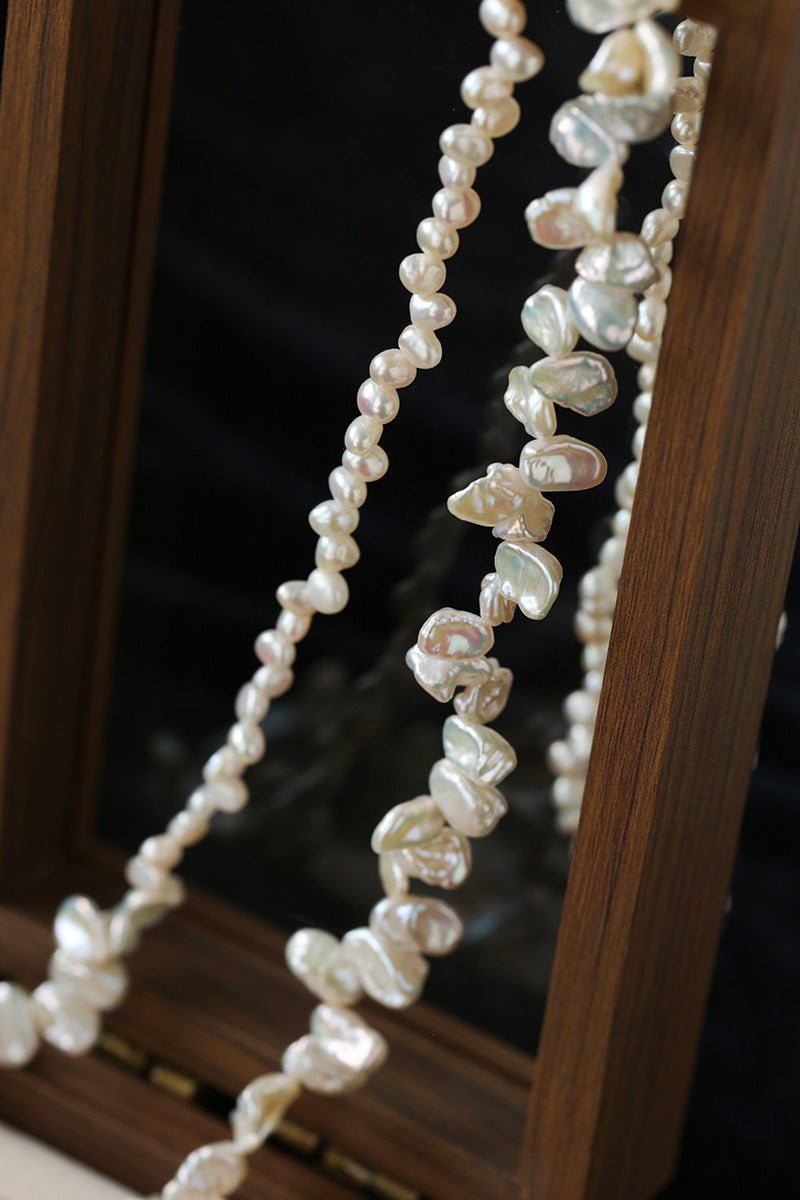 Baroque & Petal Pearl Long Necklace - floysun