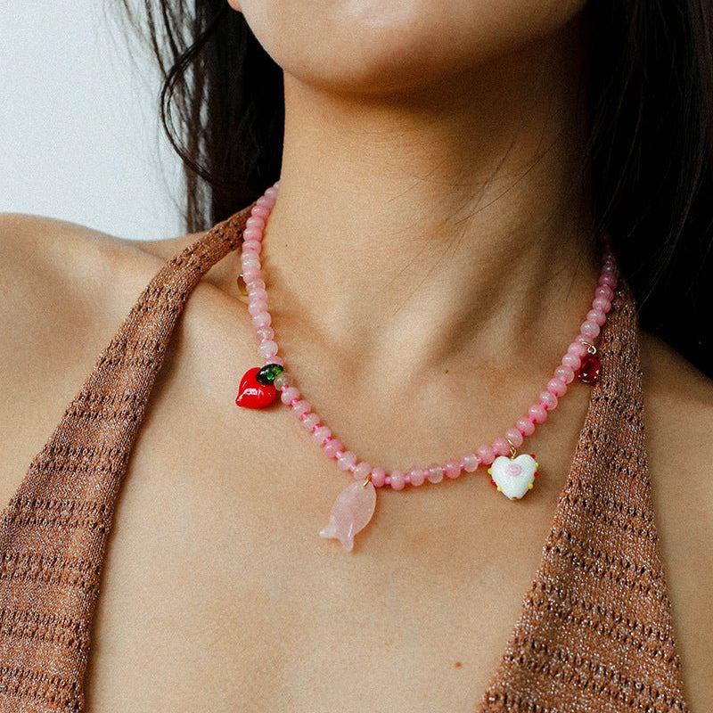 Beating Heart & Fish Beaded Necklace - floysun