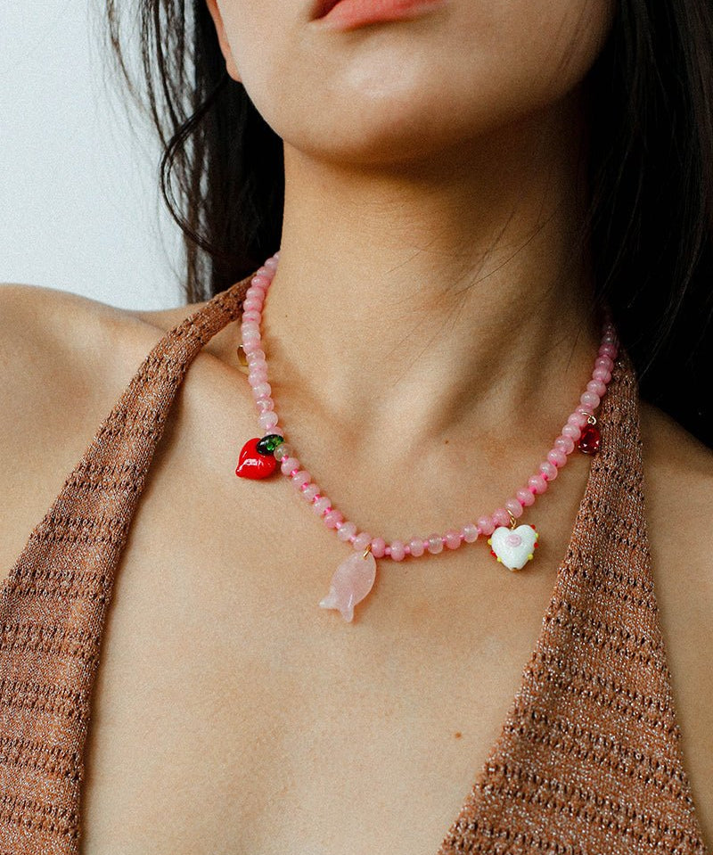 Beating Heart & Fish Beaded Necklace - floysun