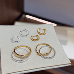 Bezel Cubic Zirconia Half Eternity Ring - floysun