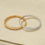 Bezel-Set Cubic Zirconia Half Eternity Ring - floysun