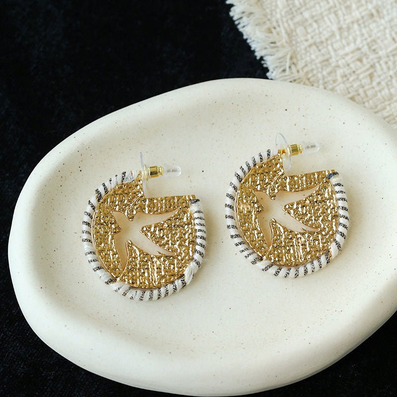 Bird Motif Hoop Earrings - floysun