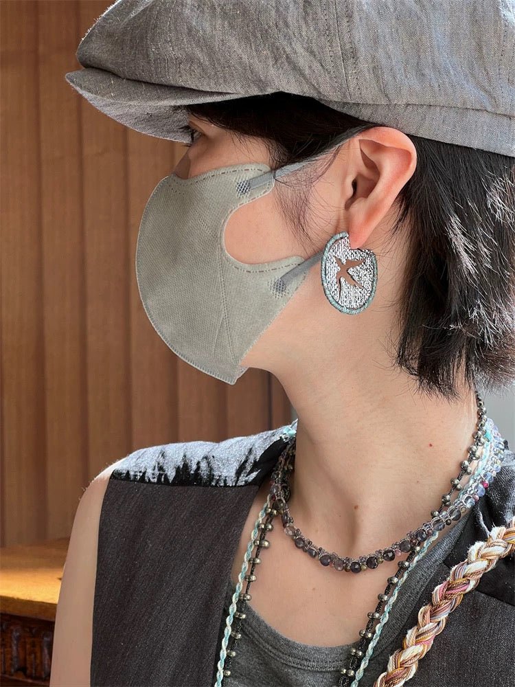 Bird Motif Hoop Earrings - floysun