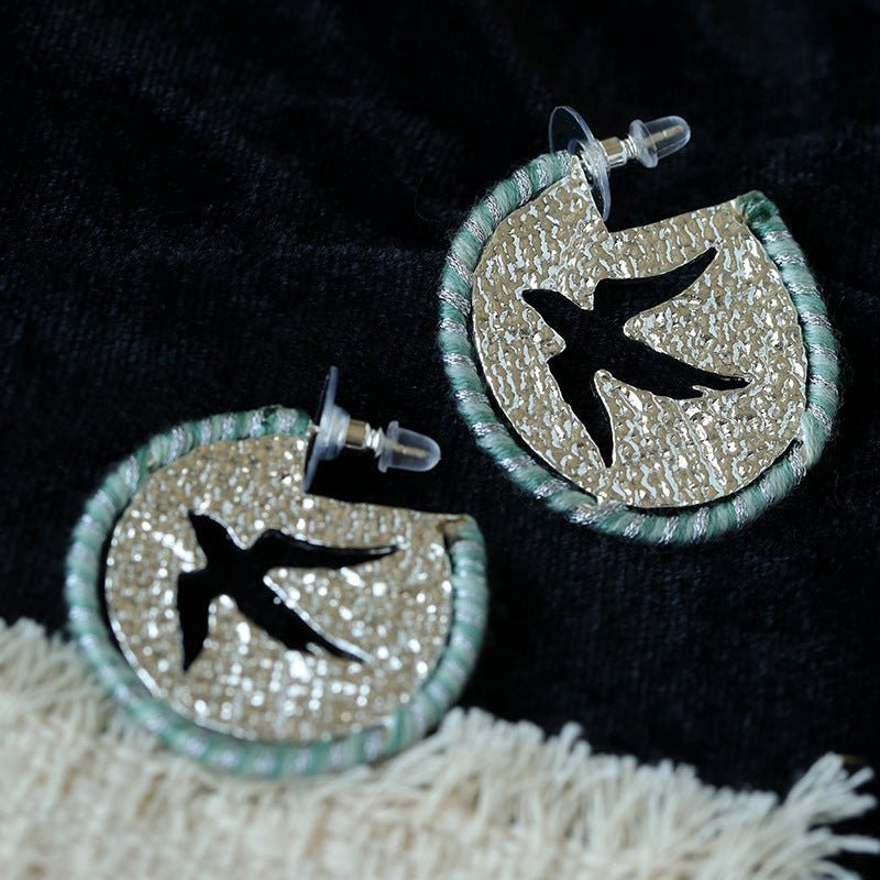 Bird Motif Hoop Earrings - floysun