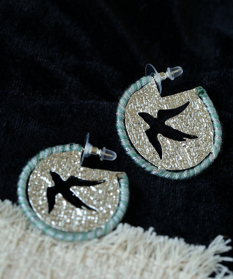 Bird Motif Hoop Earrings - floysun