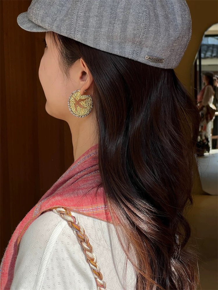 Bird Motif Hoop Earrings - floysun