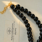 Black Agate Baroque Pearl Necklace - floysun