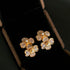 Black Agate White Crystal Rose Quartz Four - leaf Clover Stud Earrings - floysun