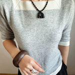 Black Ebony Horse Head Beaded Necklace - floysun