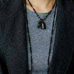 Black Ebony Horse Head Beaded Necklace - floysun