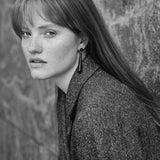 Black Enamel Geometric Bar Drop Earrings - floysun