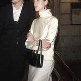 Black Enamel Geometric Bar Drop Earrings - floysun