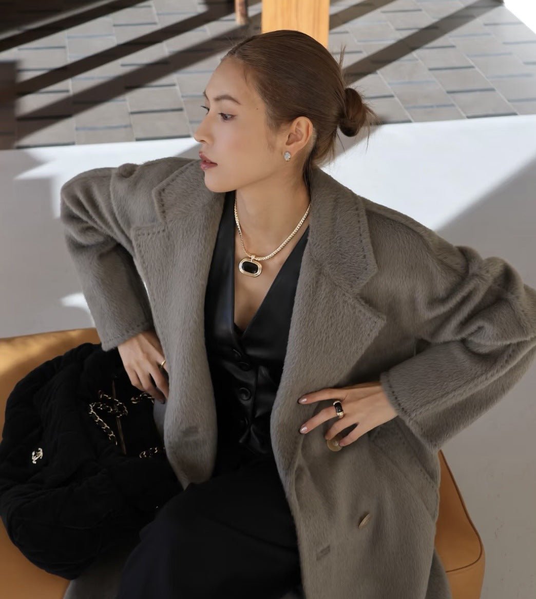 Black Enamel Square Pendant Necklace - floysun