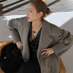 Black Enamel Square Pendant Necklace - floysun