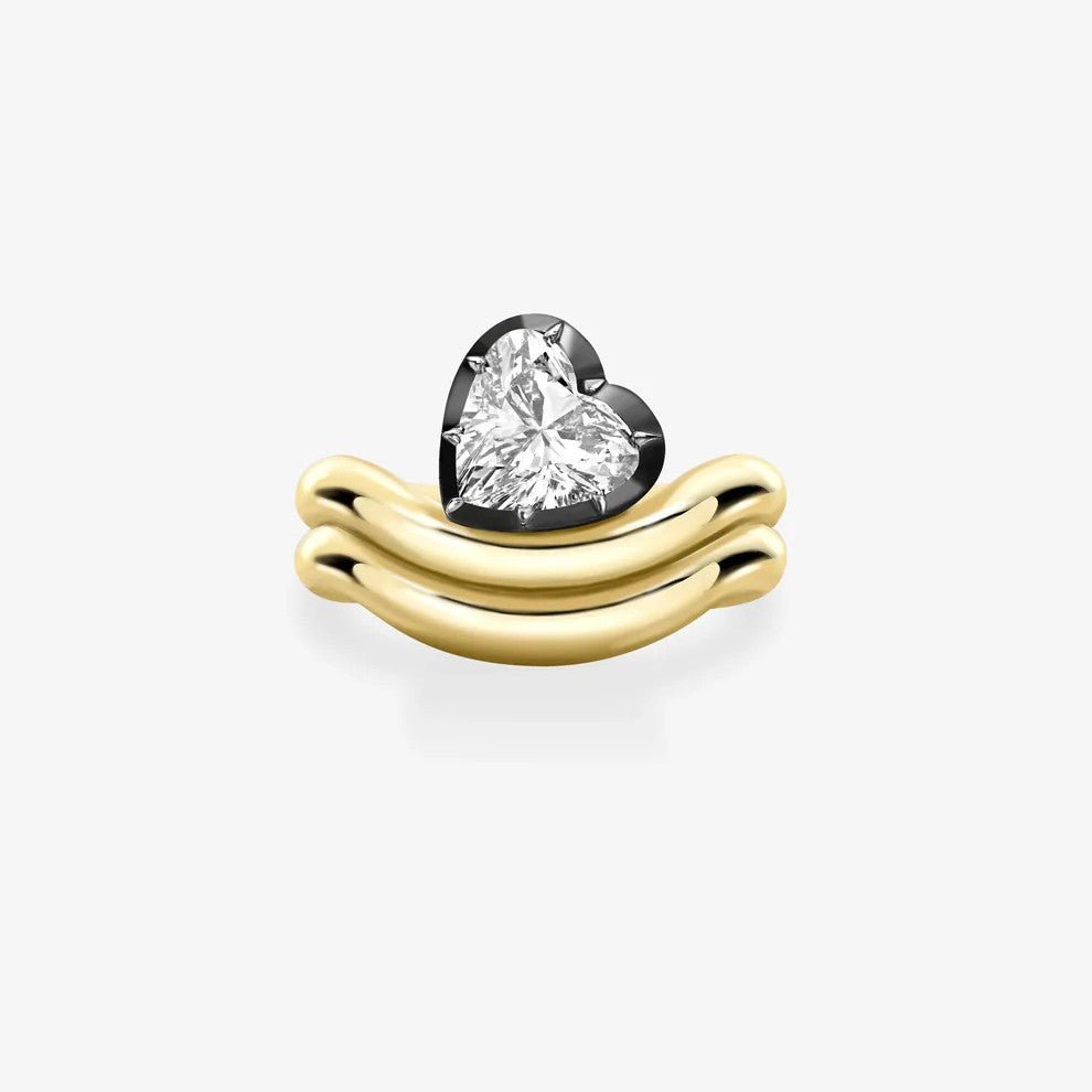 Black Gold Heart Ring - floysun