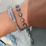 Black Gold Irregular Marquise Diamond Bracelet with Invisible K Gold Clasp - floysun