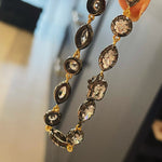 Black Gold Irregular Marquise Diamond Bracelet with Invisible K Gold Clasp - floysun