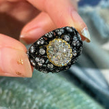 Black Gold Laurel Egg - Cut Statement Ring - floysun