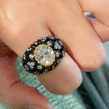 Black Gold Laurel Egg - Cut Statement Ring - floysun