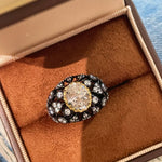 Black Gold Laurel Egg - Cut Statement Ring - floysun