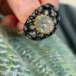 Black Gold Laurel Egg - Cut Statement Ring - floysun