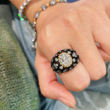 Black Gold Laurel Egg - Cut Statement Ring - floysun