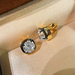 Black Gold Mini Square Lab - Diamond Stud Earrings - floysun