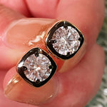 Black Gold Mini Square Lab - Diamond Stud Earrings - floysun