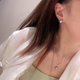 Black - Gold Oval Lab - Diamond Stud Earrings - floysun