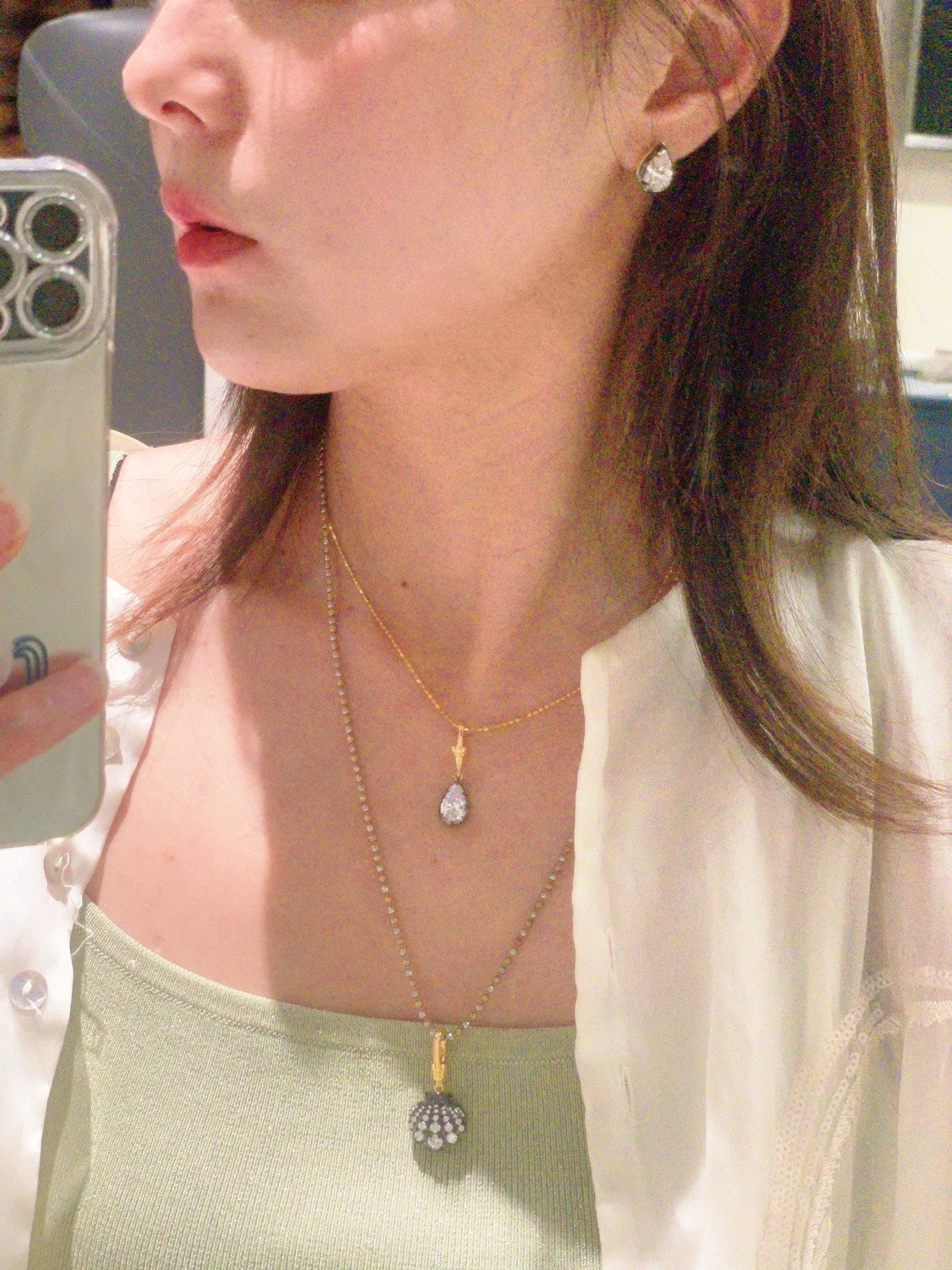 Black Gold Teardrop Lab - Diamond Stud Earrings - floysun