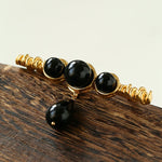 Black Onyx Brooch – Black & Gold Statement Design - floysun