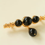 Black Onyx Brooch – Black & Gold Statement Design - floysun