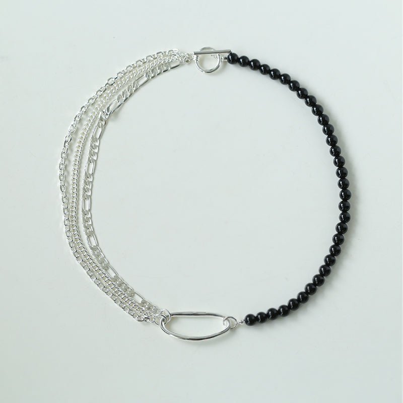 Black Onyx Splicing Multi-layer Chain Necklace - floysun