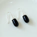 Black Onyx Sterling Silver Ear Hooks Drop Earrings - floysun