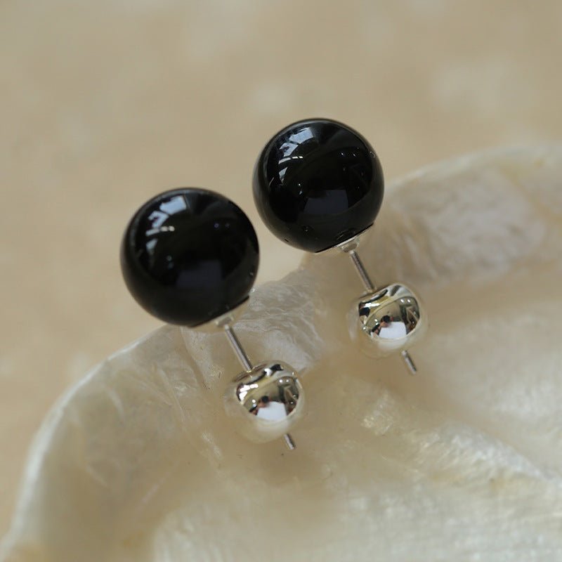 Black Onyx Stud Earrings - floysun