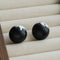 Black Sandalwood Gold Foil Ball Stud Earrings - floysun