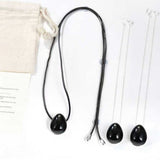 Black Teardrop Pendant Necklace - floysun